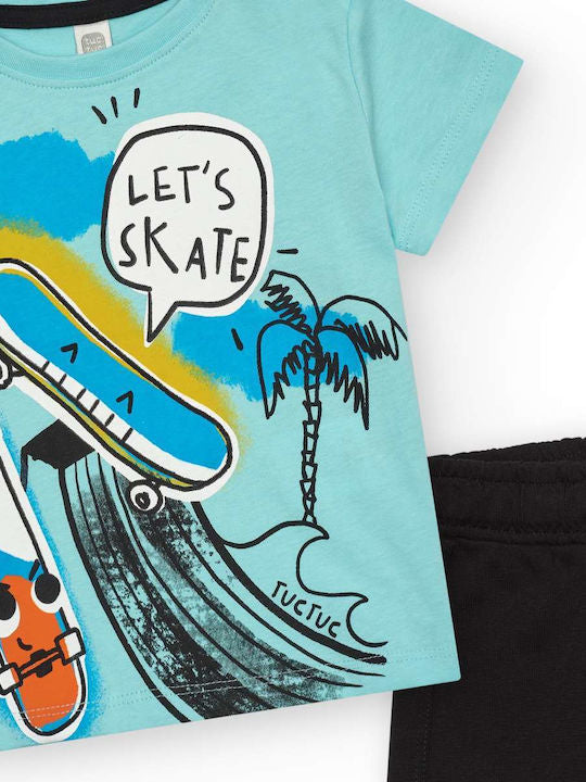 TUC TUC Conjunto para niño con camiseta azul y short negro
