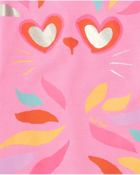 Tuc Tuc Vestido rosa para niña con estampado animal y detalles metálicos. Colección: Sunrise Is A Lemon