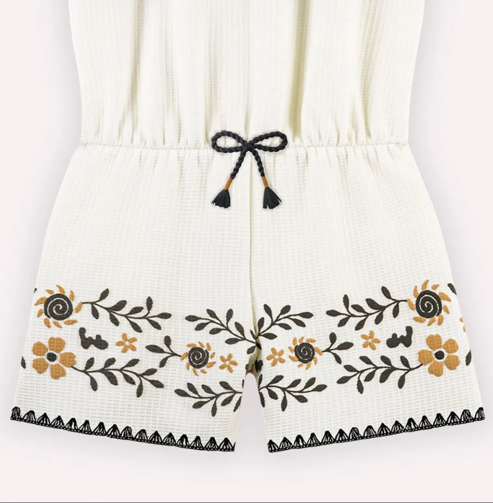 Nanai Jumpsuit Con Print En Volantes Crema  Ref. 6000155