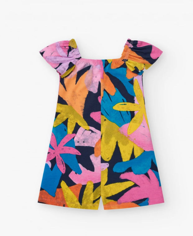 TucTuc NK Sun Lover Mono para niña multicolor con manga abullonadas y escote fruncido