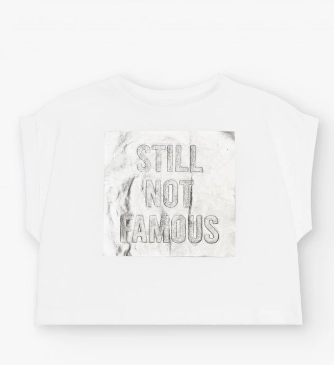 TucTuc NK Straberry Sorbet Camiseta de manga corta para niña en blanco y estampado metálico