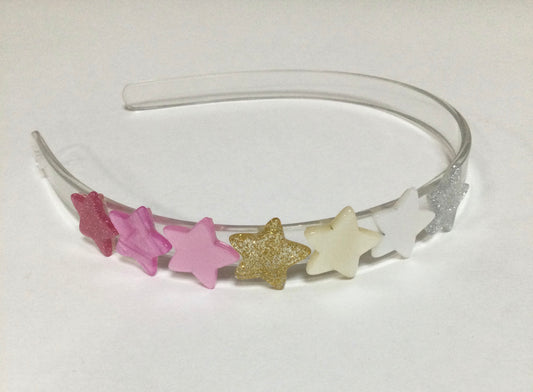 Lilies & Roses Mini Stars Pearlized Pink Headband