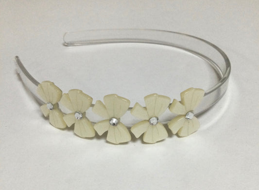 Lilies & Roses Bows Bows Satin White Headband