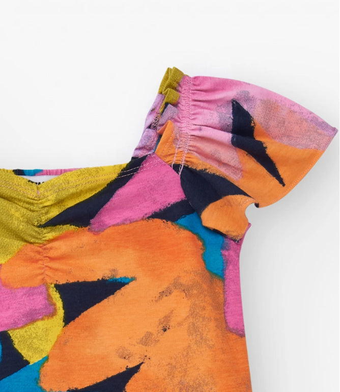 TucTuc NK Sun Lover Mono para niña multicolor con manga abullonadas y escote fruncido