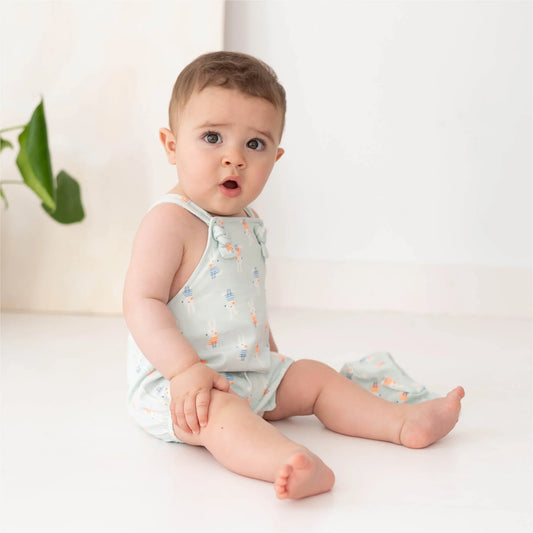 Tutto Piccolo Sea Green Bunny Dungaree