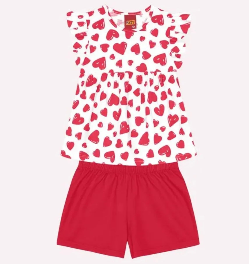 Kyly Conjunto Blusa Y Short Corazones Rojo Ref. 1000232-0001