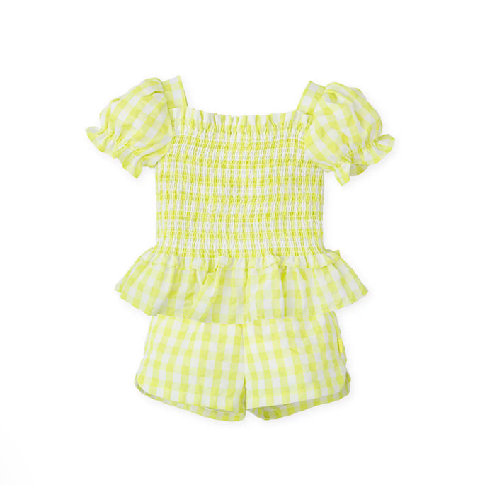 Tutto Piccolo Conjunto Blusa Y Short Cuadros Lima