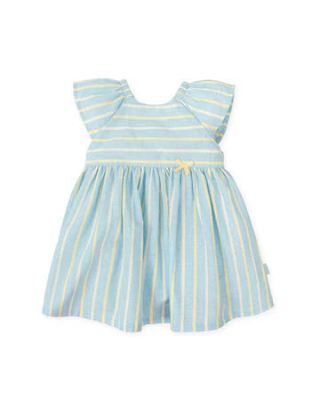 Tutto Piccolo VESTIDO RAYAS AGUAMARINA