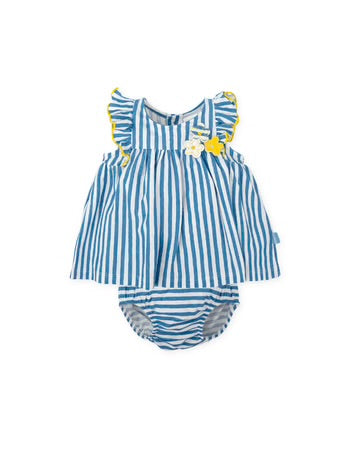 TUTTO PICCOLO VESTIDO CON BRAGUITA RAYAS AZUL ATLÁNTICO BEBÉ