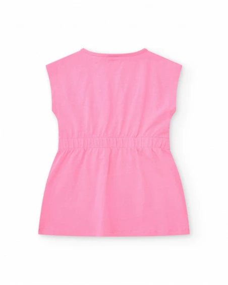 Tuc Tuc Vestido rosa para niña con estampado animal y detalles metálicos. Colección: Sunrise Is A Lemon