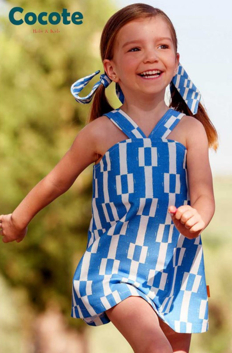 Cocote Baby & Kids Vestido Diseño Étnico Azul