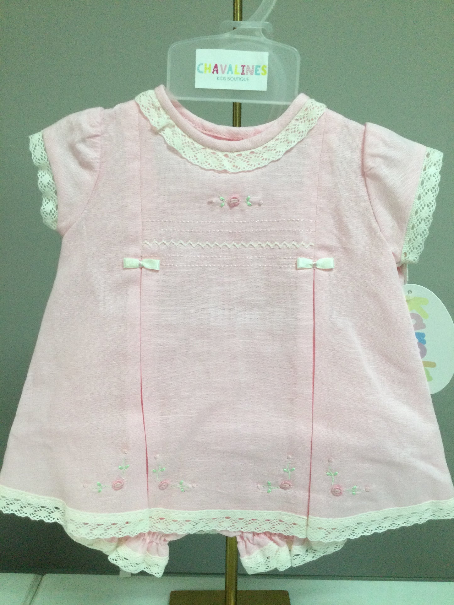 Karela Kids Vestido Con Sabanita Bebé Rosa Ref. 1599