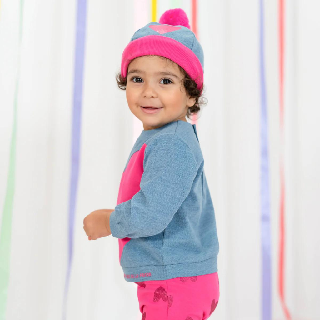 Agatha Ruiz De La Prada Fuchsia Hearts Hat and Scarf Set