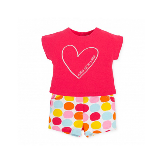 Agatha Ruiz De La Prada Maxibon Heart T-Shirt and Multicolor Polkadots Short Set