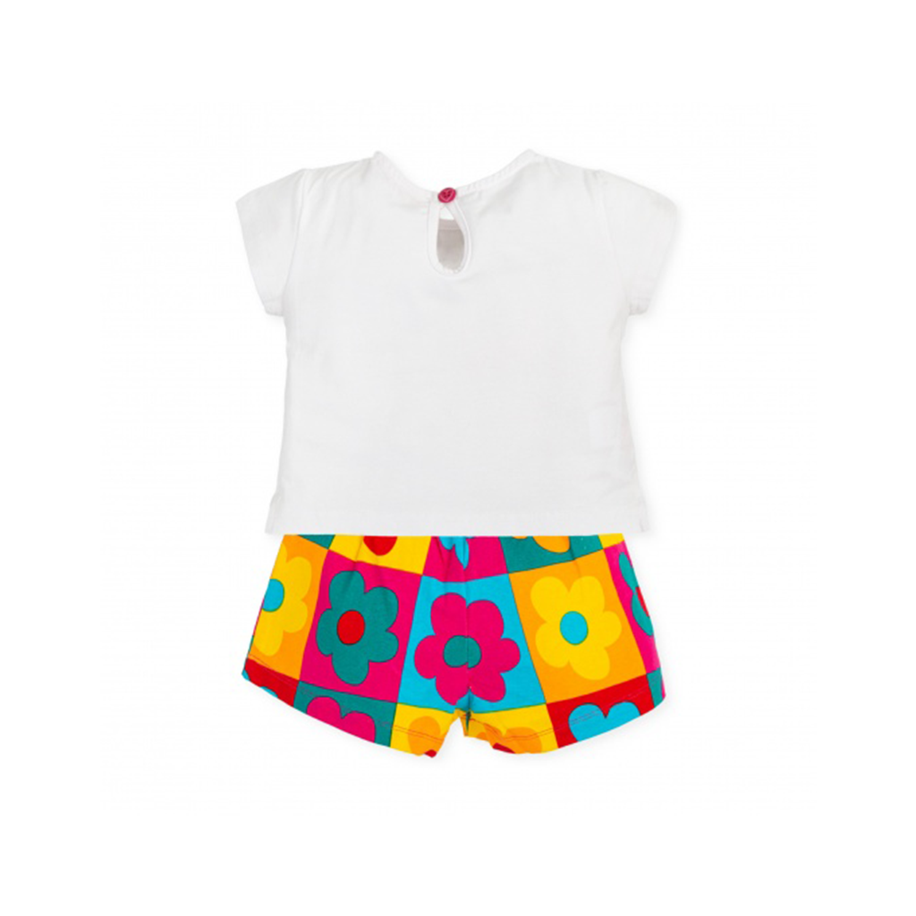 Agatha Ruiz De La Prada Multicolor Flower T-Shirt and Shorts Set