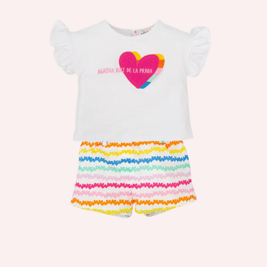 Agatha Ruiz De La Prada Optical White Shorts 2 Piece Set