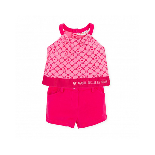 Agatha Ruiz De La Prada Rhombus Diamond Tank Top and Fuchsia Shorts