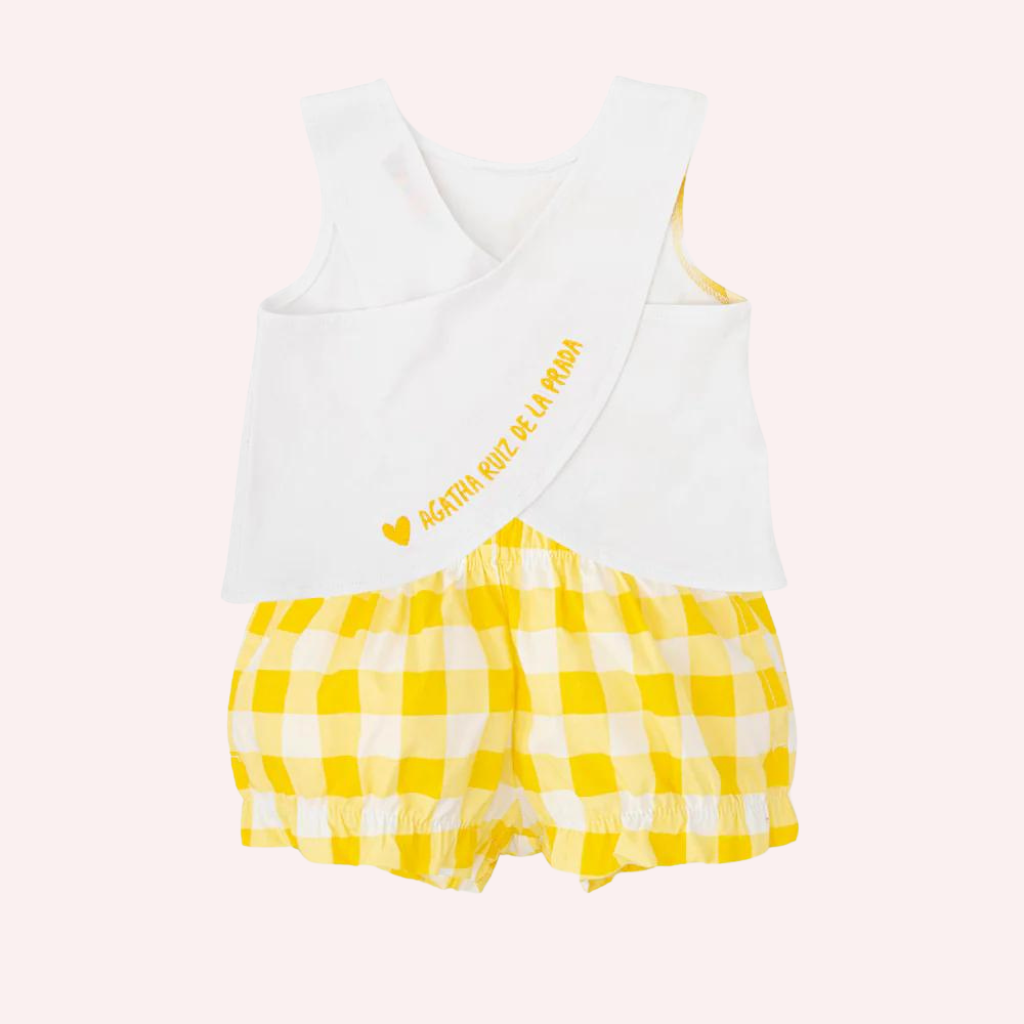 Agatha Ruiz De La Prada Yellow Hearts Vichy 2 Piece Set