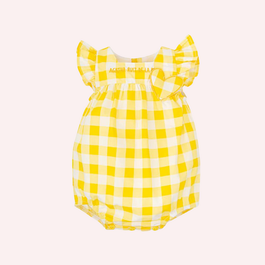 Agatha Ruiz De La Prada Yellow Vichy Babygrow