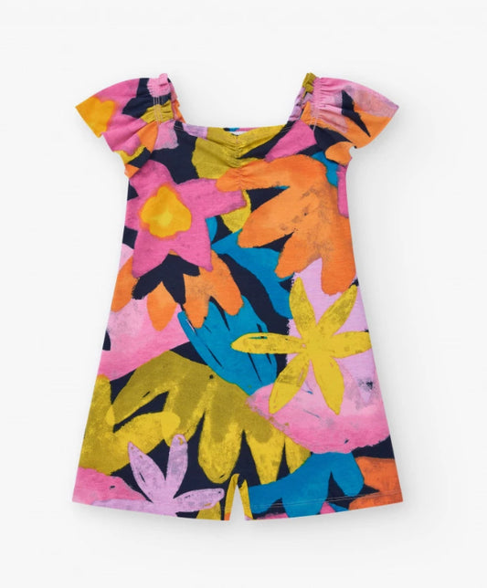 TucTuc NK Sun Lover Mono para niña multicolor con manga abullonadas y escote fruncido