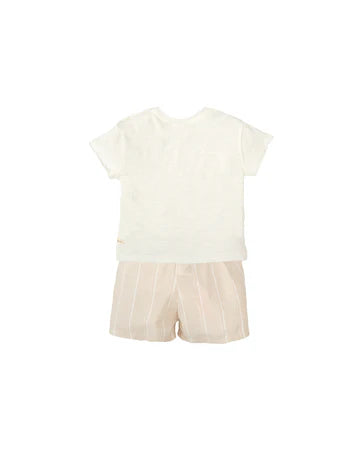Tutto Piccolo CONJUNTO CAMISETA JIRAFAS Y BERMUDA FIL A FIL