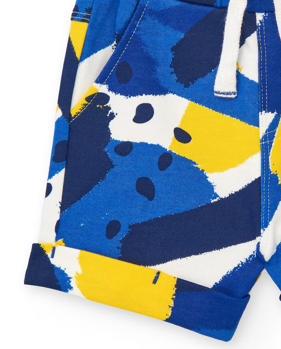 TucTuc Conjunto Camiseta y Bermudas para niño en azul y amarillo. Colección: Hey Buddies
