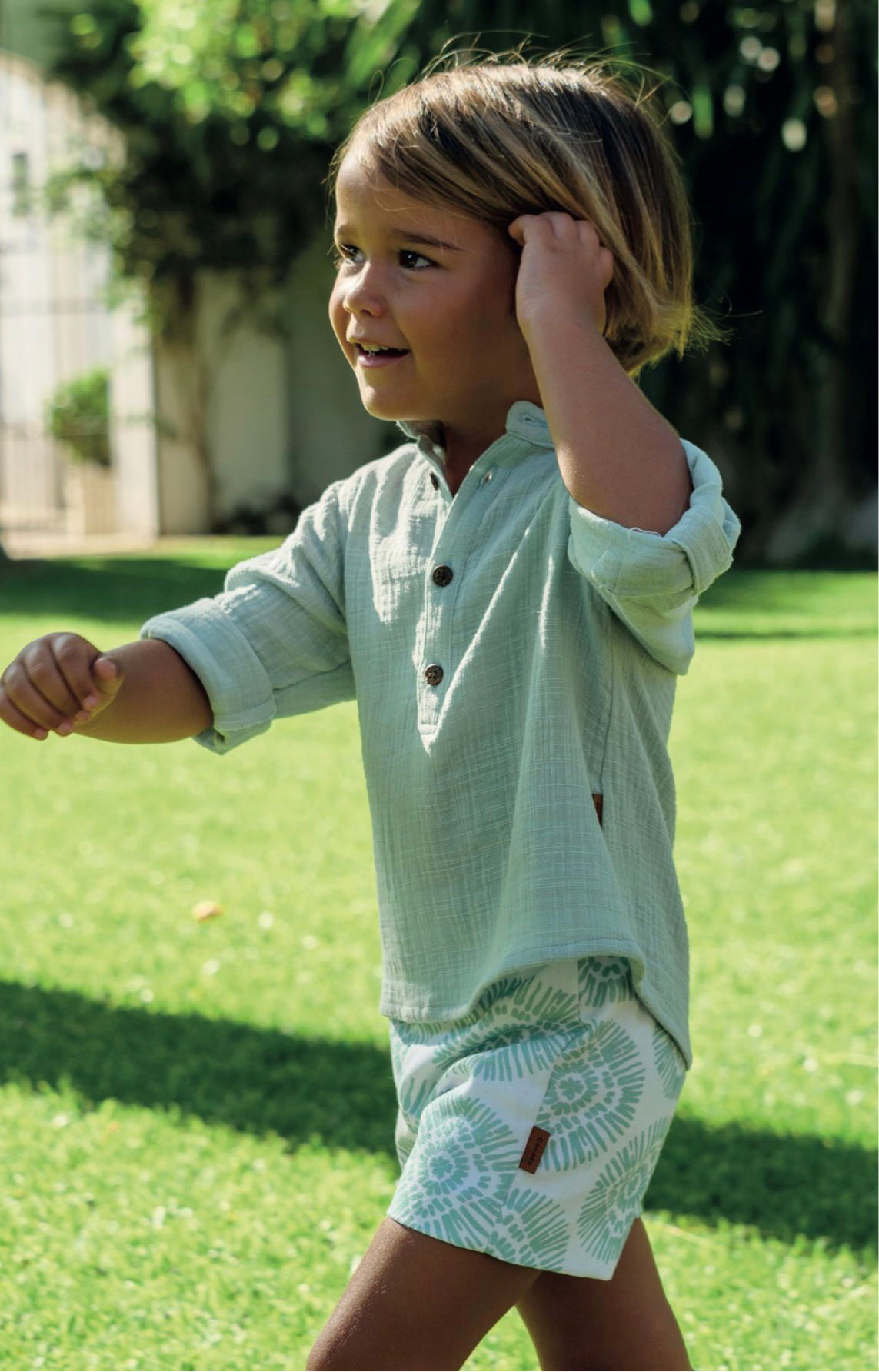 Cocote Baby & Kids Conjunto Niño Boho Verde y Azul