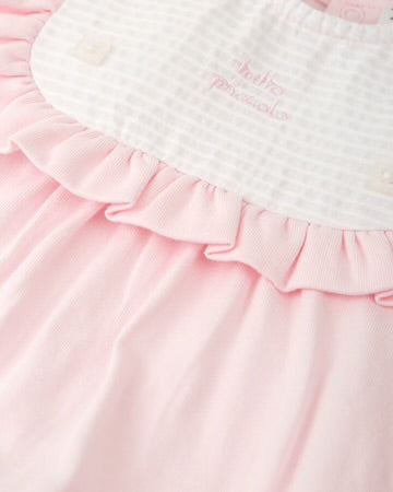 Tutto Piccolo PELELE CORTO SIN MANGAS PLIEGUES ROSA