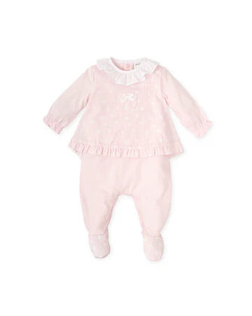 Tutto Piccolo PELELE LARGO RAYAS BOLSILLO ROSA