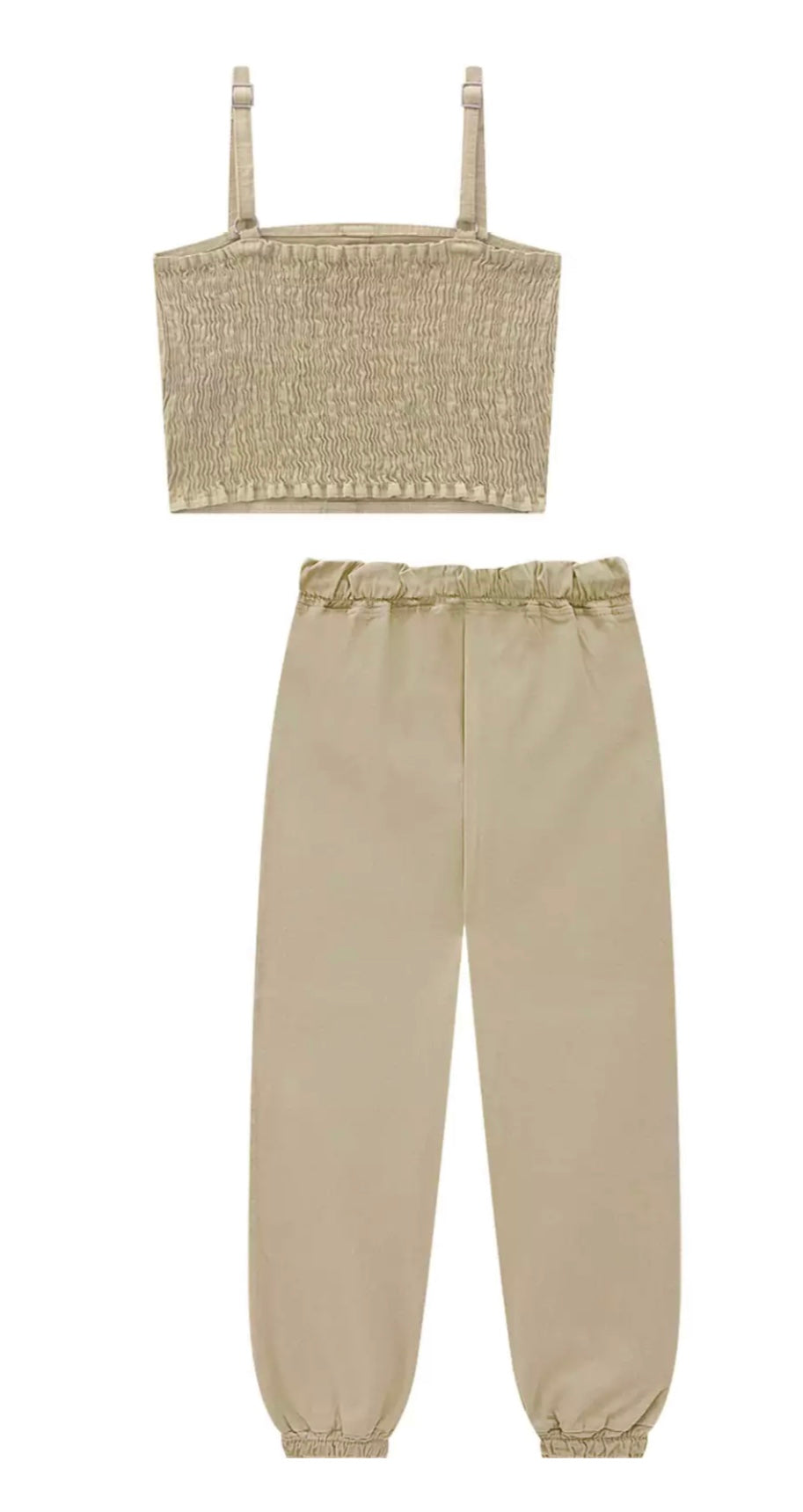 Lilimoon Conjunto Cropped Top And Jogger Beige