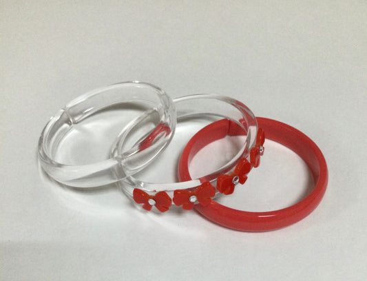 Lilies & Roses Bows Red Bangles