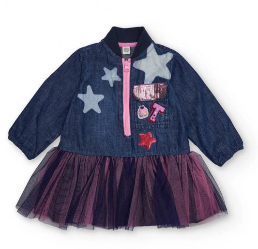 TucTuc Vestido Niña Aplicaciones Estrella Falda Tul
