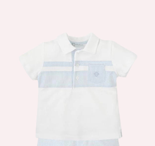 Tutto Piccolo White-Sky Blue Polo