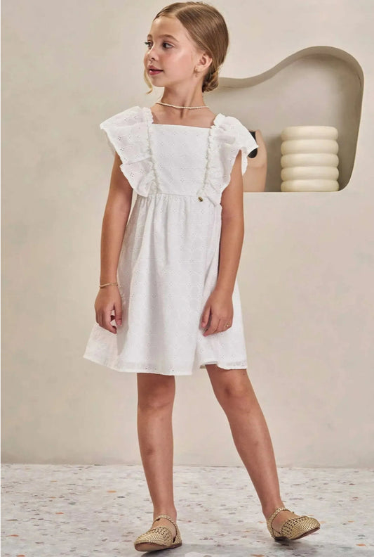 Infanti Vestido Algodón Off White