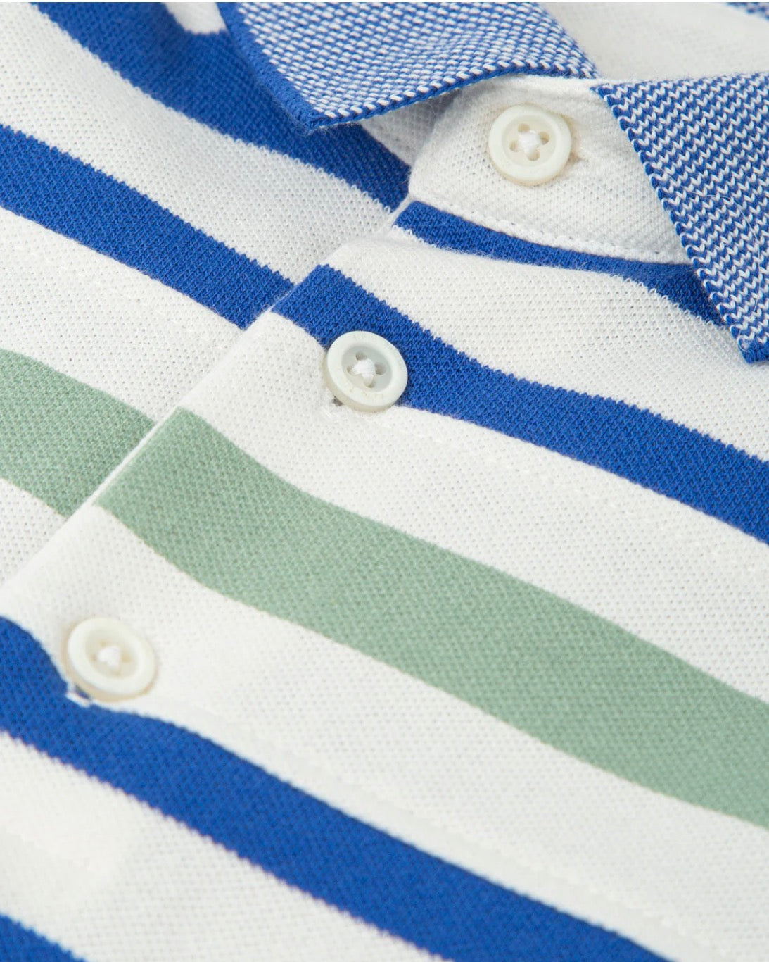 Tutto Piccolo Conjunto Polo Rayas Azul Y Bermuda Blanco