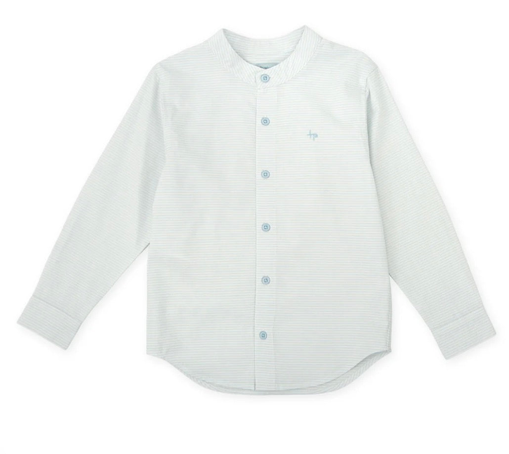 Tutto Piccolo Conjunto Camisa Manga Larga Rayas Y Short Lino Porcelana