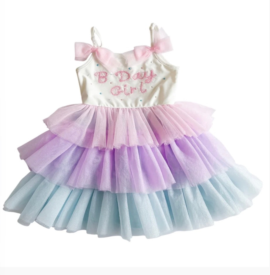 TWD B’ Day Girl Spaguetti Strap Tulle Dress Birthday Collection