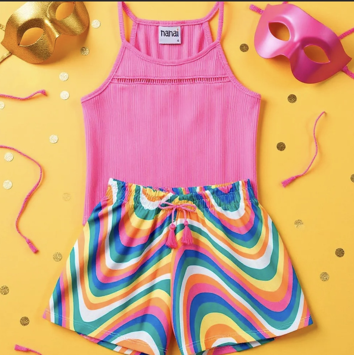 Nanai Conjunto Cropped Top Y Short Colores