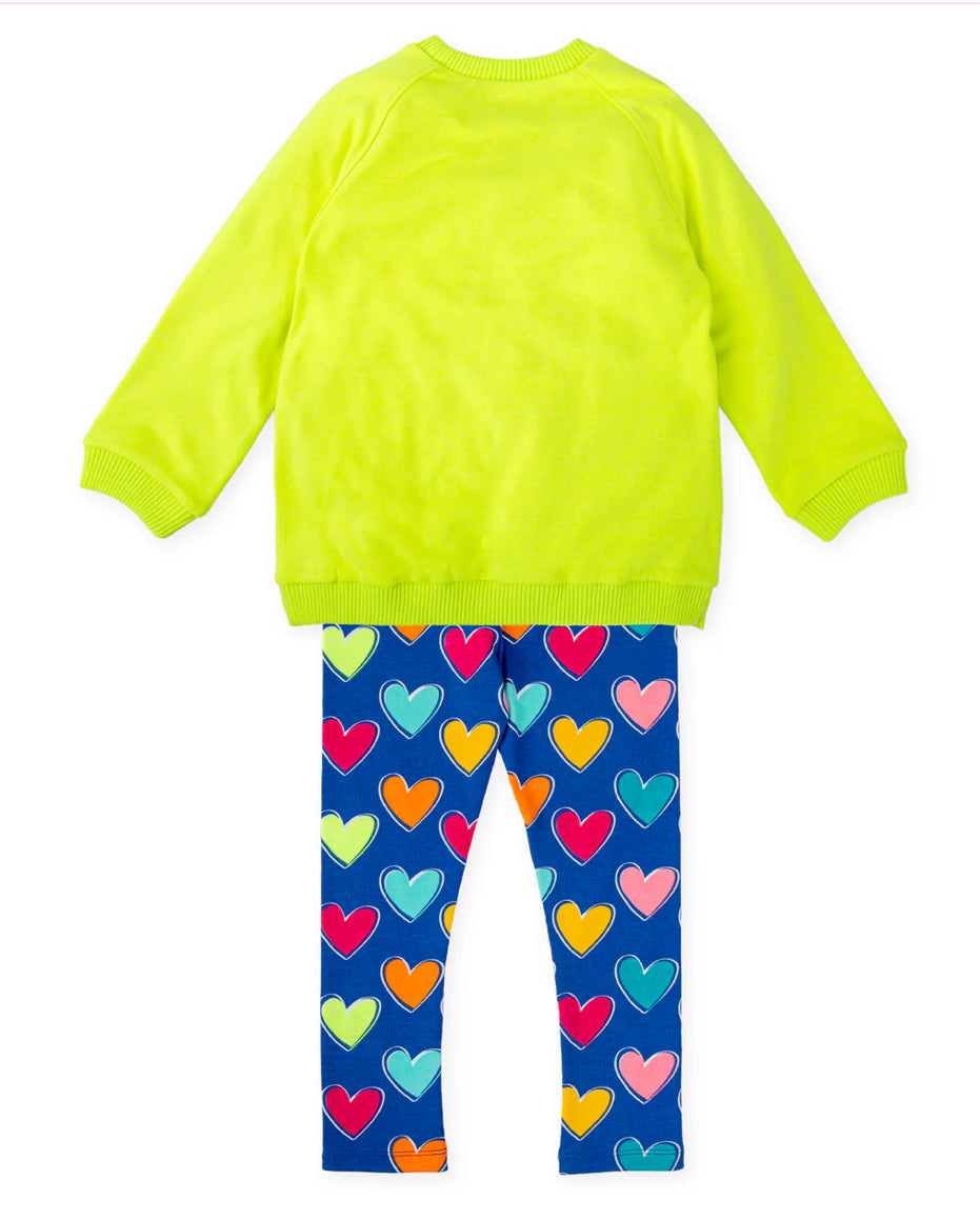 AGATHA RUIZ DE LA PRADA CONJUNTO SUDADERA LIMA Y LEGGINS CORAZONES