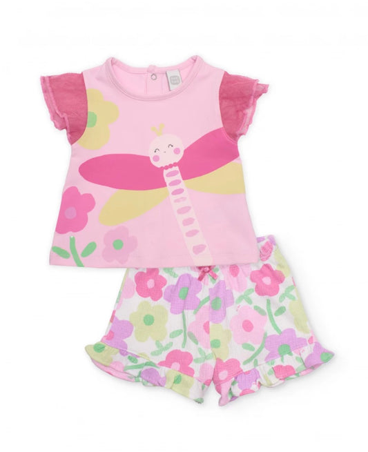 TucTuc Conjunto De Mangas De Tul Estampado Libélula