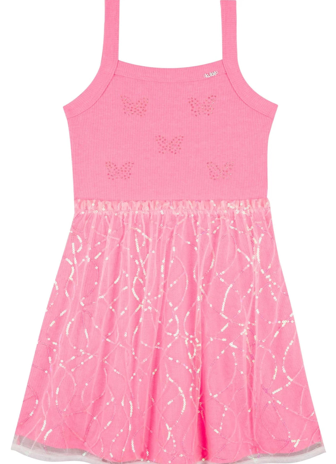 Kukiê Vestido Tul Rosa Neón