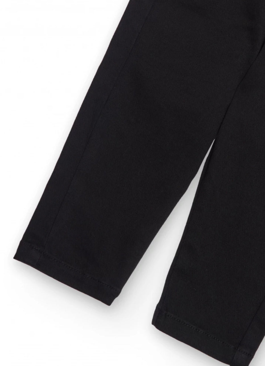 TucTuc Conjunto Camiseta Manga Larga Ajedrez “Play” “Peace” Y Pantalón Negro