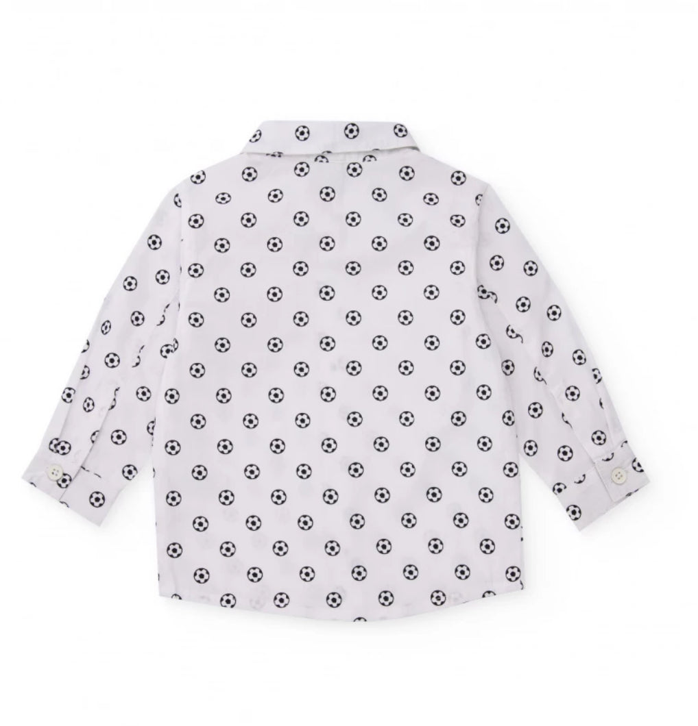 TucTuc Camisa Blanca De Balones Y Pantalón Azul Marino