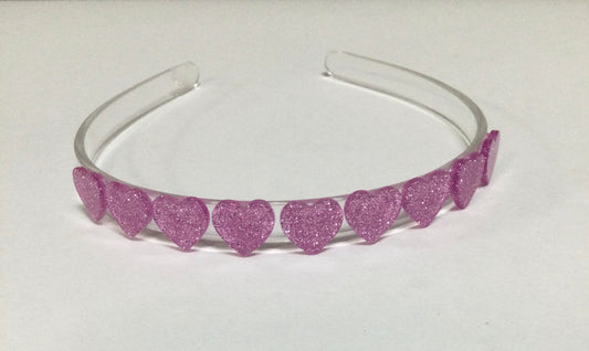 Lilies & Roses Hearts Glitter Trio Pink Headband