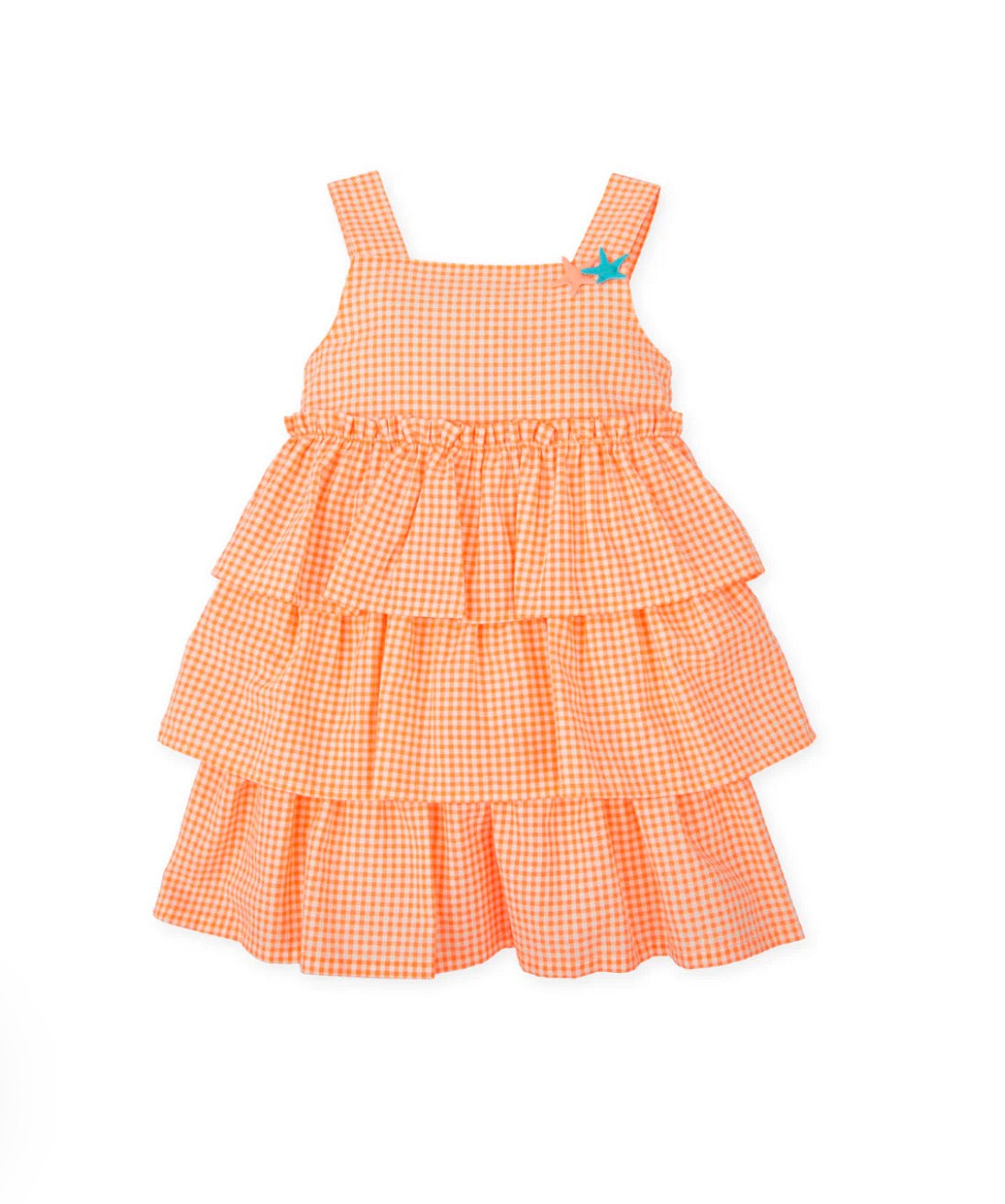 Tutto Piccolo Vestido Tirantes Vichy Naranja