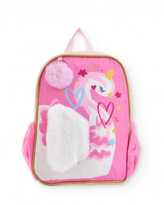 TucTuc Mochila para niña en rosa con estampado de cisne