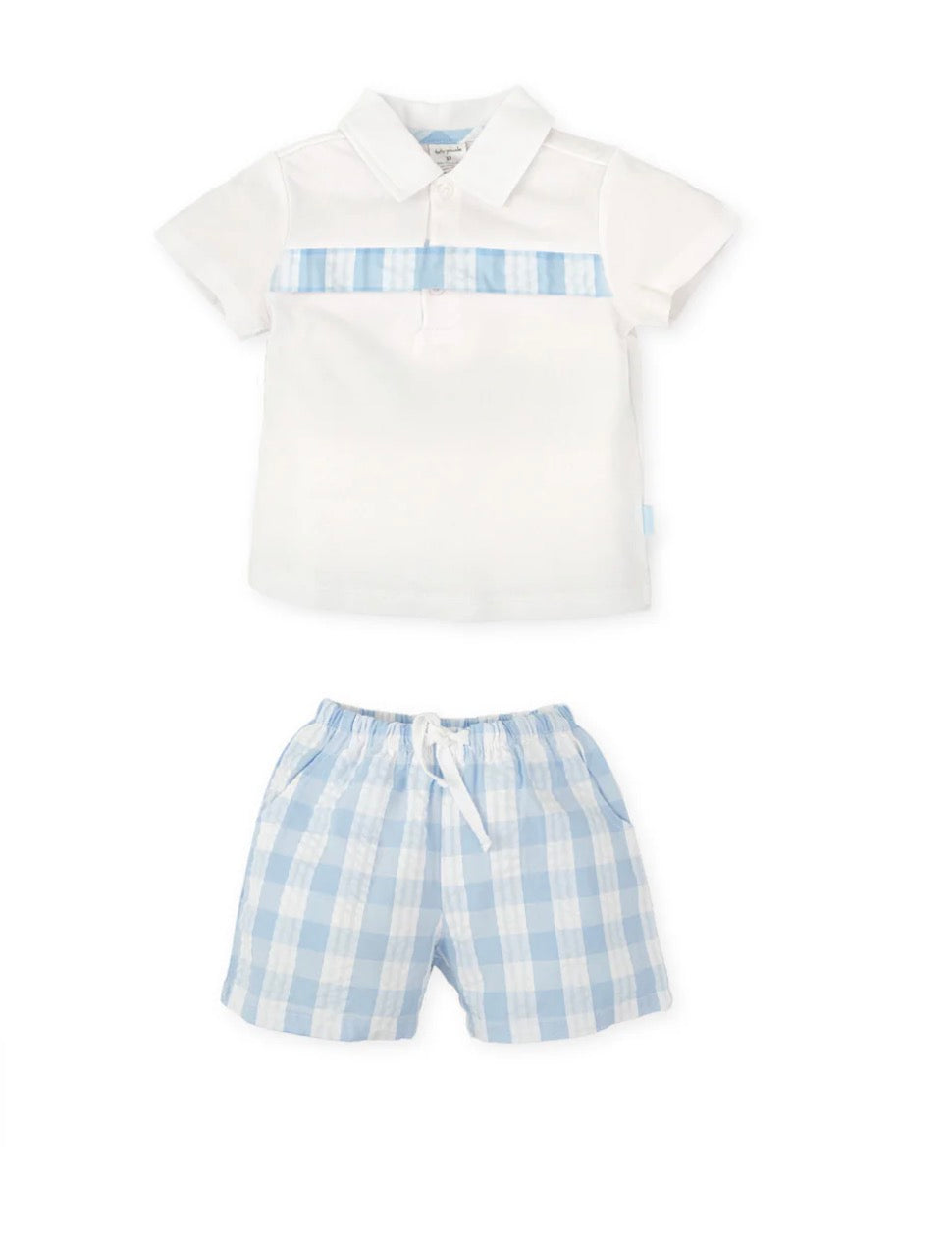 Tutto Piccolo Conjunto Polo Y Bermuda Cuadros Azul