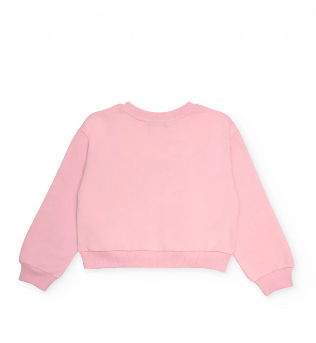 TucTuc NK Conjunto Niña Sudadera rosa flores lentejuelas Falda Lentejuela Volantes Plata