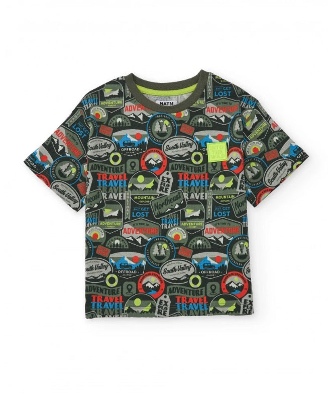 TucTuc NK Camiseta De Punto Temática Aventurera Y Bermuda Con Bolsillos Laterales