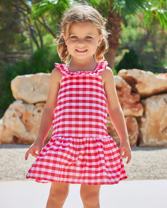 Tutto Piccolo Vestido Cuadros Rojo